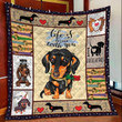 Cute Dachshund Life Is Better With You Background Fleece Sherpa Throw Blanket