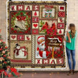 Merry Christmas Truck Snowman And Santa Claus Fleece Sherpa Throw Blanket