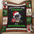 Dachshund And Red Christmas Hanging Ornament Cool Design Quilt Fleece Sherpa Throw Blanket