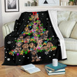 Decorative Wire Haired Dachshund Arrange In A Christmas Tree Fleece Sherpa Throw Blanket