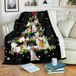 Borzoi Christmas Tree Christmas Decoration Design Fleece Sherpa Throw Blanket