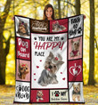 You Are My Happy Place Yorkshire Terrier Dog Fleece Sherpa Throw Blanket