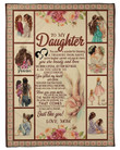Vintage To My Daughter Just Like You Love Mom Fleece Sherpa Throw Blanket