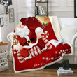 Red Christmas Theme Gift Ideas With Snowman Sitting On A Sofa Fleece Sherpa Throw Blanket