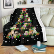 Funny Moment Of Labrador Retriever Christmas Tree Design Fleece Sherpa Throw Blanket