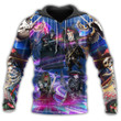 Music Skull Crazy Colorful Style - Hoodie