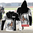 Horse Hardness Racing Black White Personalized - Hoodie