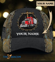 Personalized Red Truck Rusty Chain Pattern Gift For Truckers Baseball Cap Classic Hat Men Woman Unisex