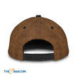 Excavator Working Brown Leather Pattern Gift For Who Loves Excavator Baseball Cap Classic Hat Men Woman Unisex