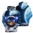 Astronaut Cat - 3D All Over Printed Shirt
