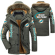 The Phins Miami Men's Hooded Parka Jacket Winter Warm Fleece Zipper Jacket Gift Christmas