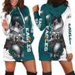 Philadelphia American Football Philly Eagles Super Bowl Team Hoodie Dress Women's Long Sleeve Hooded Jumpers Casual Dress Gifts