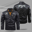Philadelphia American Football Philly Eagles Super Bowl Bomber Coat Fans Outwear Windproof Motorcycle Zipper Leather Jacket