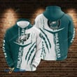 Great Philadelphia American Football Philly Eagles Super Bowl Gift For Fan American Football White Green 3D Hoodie Zip Sweatshirt Casual Hooded Jacket Coat
