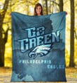 Ice Philadelphia American Football Philly Eagles Super Bowl Great Team Gift For Fan Christmas Gift Fleece Sherpa Throw Blanket