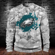 Philadelphia American Football Philly Eagles Super Bowl Rock Pattern Gift Sweatshirt Long Sleeve Crewneck Casual Pullover Top