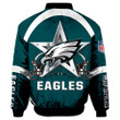 Philadelphia American Football Philly Eagles Super Bowl Team Gift For Fan Graphic Player Running Bomber Jacket Outerwear Christmas Gift