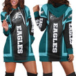 Gift For Fan Philadelphia American Football Philly Eagles Super Bowl Hoodie Dress Women's Long Sleeve Hooded Jumpers Casual Dress Gifts
