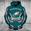 Xmas Philadelphia American Football Philly Eagles Super Bowl Gift Team Hoodie Zip Hoodie Sweatshirt Casual Hooded Jacket Coat