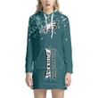 Gift For Fan Philadelphia American Football Philly Eagles Super Bowl Lady Hoodie Dress Women's Long Sleeve Hooded Jumpers Casual Dress Gifts