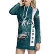 Philadelphia American Football Philly Eagles Super Bowl With Team Hoodie Dress Women's Long Sleeve Hooded Jumpers Casual Dress Gifts