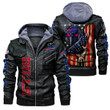 Buffalo American Football Team Bisons Bills Team Team Hand Leather Jacket With Hood Winter Coat Gifts
