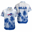 Buffalo American Football Team Bisons Bills Team Beach Coconut Trees Gift Fan Short Sleeve Hawaiian Shirt