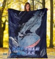 Proud Buffalo Standing On Rugby Ball Painting Buffalo American Football Team Bisons Bills Team Team Gift For Fan Christmas Gift Fleece Sherpa Throw Blanket