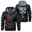 Buffalo American Football Team Bisons Bills Team Team Leather Jacket Skull With Hood Motorcycle Biker Winter Coat Gifts
