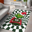 Grinch Wearing Santa Holding Green Bay Parker Team Rectangle Area Rug Home Decor Floor