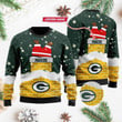 Personalized Green Bay American Football Team Packers Aaron Rodgers Football Santa Claus 3D Gift For Xmas Holiday Ugly Christmas Sweater