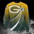 Green Bay American Football Team Packers Aaron Rodgers Ombré Sweatshirt Long Sleeve Crewneck Casual Pullover Top