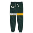 Dark Green with Yellow Stroke Men's Green Bay American Football Team Packers Aaron Rodgers Gift For Christmas Chargers Sweatpants Jogging