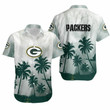 Green Bay American Football Team Packers Aaron Rodgers Beach Coconut Trees Print Great Gift Short Sleeve Hawaiian Shirt