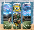 Strong Player On The Stadium And Lightening Green Bay American Football Team Packers Aaron Rodgers Tumbler