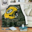 Packers Ever Yellow Vintage G Helmet Green Bay American Football Team Packers Aaron Rodgers Team Gift For Fan Christmas Gift Fleece Sherpa Throw Blanket