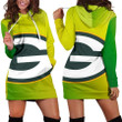 Team Green Bay American Football Team Packers Aaron Rodgers Hoodie Dress Women's Long Sleeve Hooded Jumpers Casual Dress Gifts