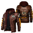 Green Bay American Football Team Packers Aaron Rodgers Team Where I Am Leather Jacket With Hood Winter Coat Gifts