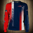 New England Pat American Football Team Patriots Two Tone Gift For Fan Sweatshirt Long Sleeve Crewneck Casual Pullover Top
