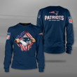 New England Pat American Football Team Patriots Solid Color Great Gift Sweatshirt Long Sleeve Crewneck Casual Pullover Top