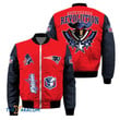 Red Background And Dark Blue Sleeves New England Pat American Football Team Patriots Fan Team Bomber Jacket Outerwear Christmas Gift