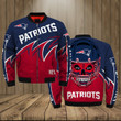 New England Pat American Football Team Patriots Badge And Skull Gift For Fan Team Bomber Jacket Outerwear Christmas Gift