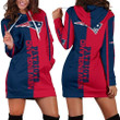 Team New England Pat American Football Team Patriots Hoodie Dress Women's Long Sleeve Hooded Jumpers Casual Dress Gifts