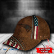 Personalized USA Flag Zipper Brown Leather Pattern New England Pat American Football Team Patriots Fan Team Baseball Cap Classic Hat Men Woman Unisex