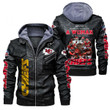 Kansas City American Football Team Road Super Bowl Team A Woman Leather Jacket With Hood Winter Coat Gifts