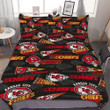 Kansas City American Football Team Road Super Bowl Logo Set Comforter Duvet Cover With Two Pillowcase Bedding Set