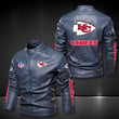 Kansas City American Football Team Road Super Bowl Team Stand Collar Leather Jacket Winter Coat