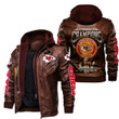 Kansas City American Football Team Road Super Bowl Team Super Bowl Leather Jacket With Hood Winter Coat Gifts