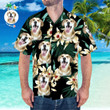 Personalized Custom Photo Your Dog Face And Flowers Gift For Dog Lovers Short Sleeve Hawaiian Shirt