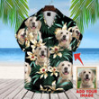 Personalized Custom Photo Your Dog Face Floral And Tropical Gift For Dog Lovers Short Sleeve Hawaiian Shirt